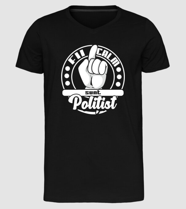 Fii calm.... sunt polițist model negru pe tricou