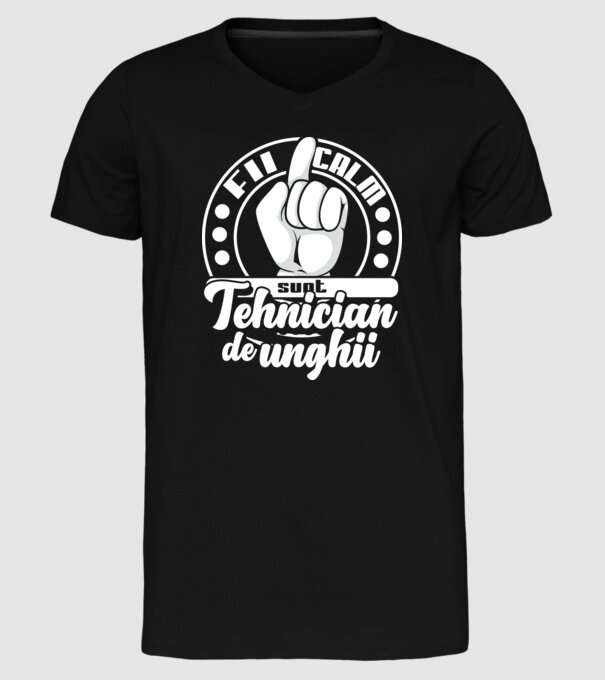 Fii calm... sunt tehnician de unghii model negru pe tricou