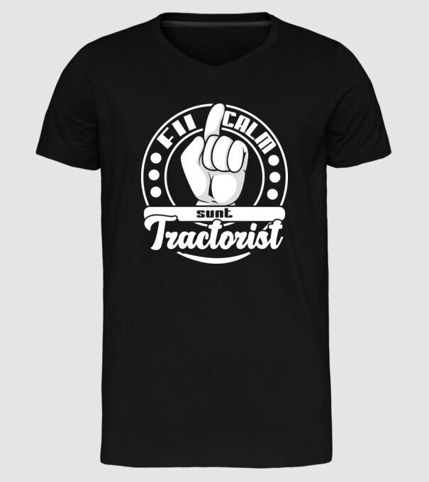 Fii calm... sunt tractorist model negru pe tricou
