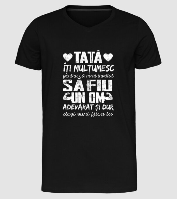 fiică crescută ca fiu Negru model negru pe tricou