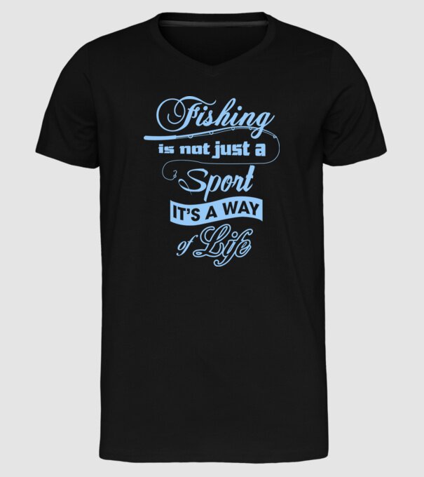 Fishing is not just a sport model negru pe tricou