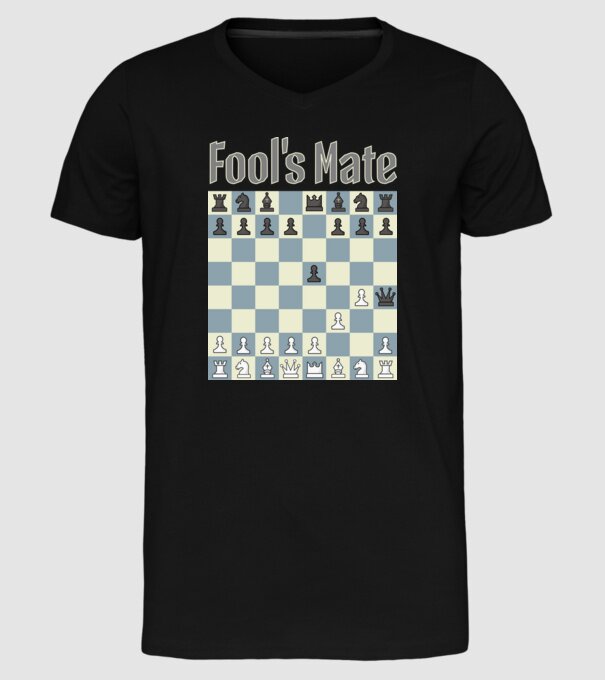 fool's mate model negru pe tricou