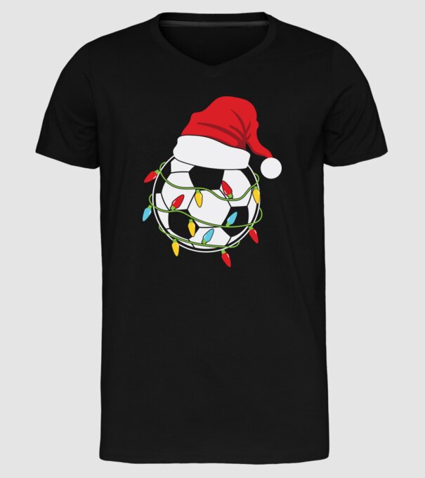 Football christmas model negru pe tricou