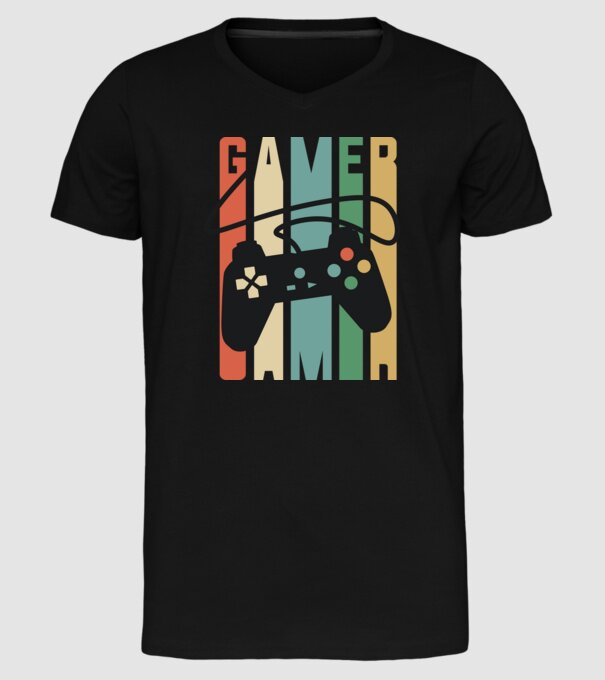 Gamer Controller model negru pe tricou