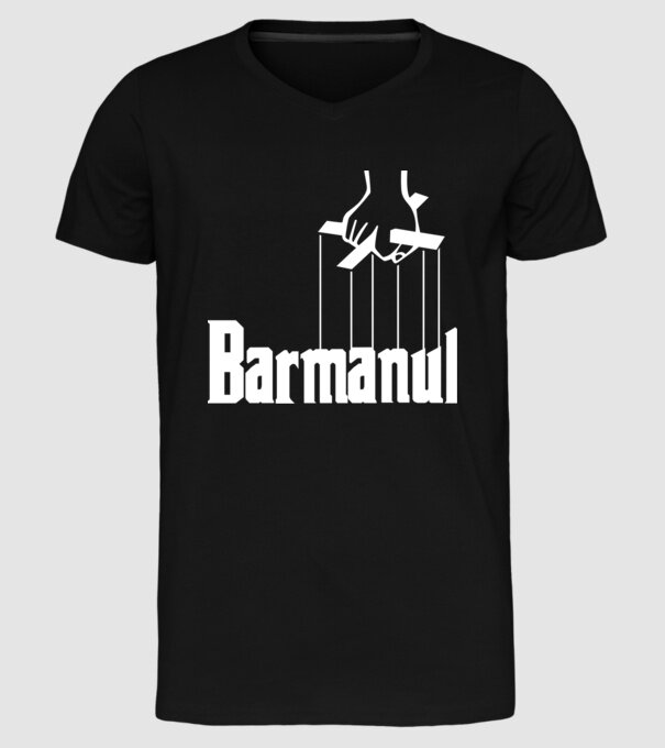 Barmanul model negru pe tricou