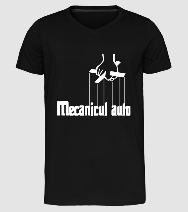 Mecanicul auto model negru pe tricou