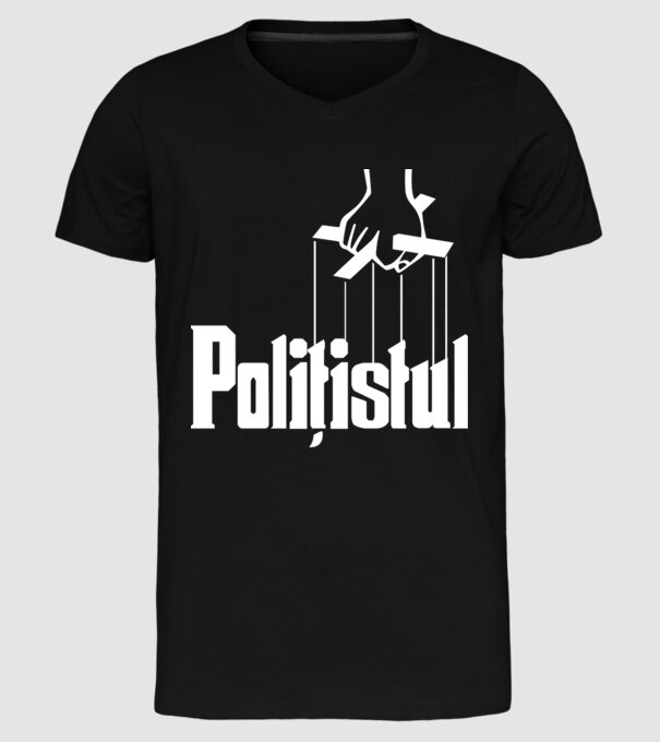 Polițistul model negru pe tricou