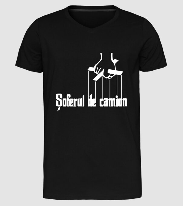 Șoferul de camion model negru pe tricou