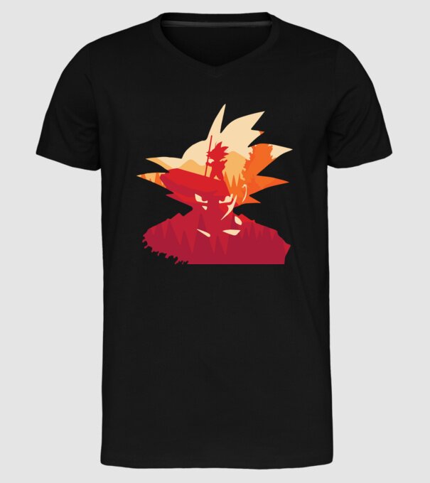 goku head model negru pe tricou