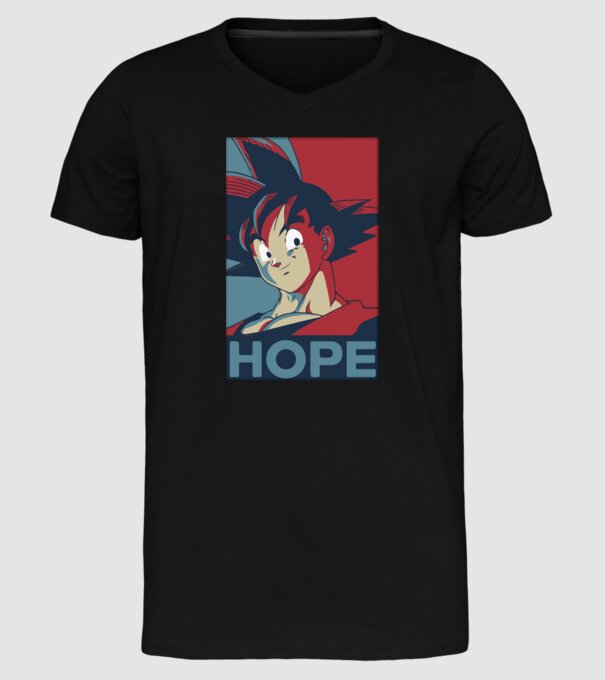 goku hope dragonball model negru pe tricou