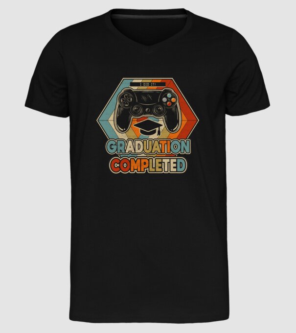 Graduation Completed model negru pe tricou