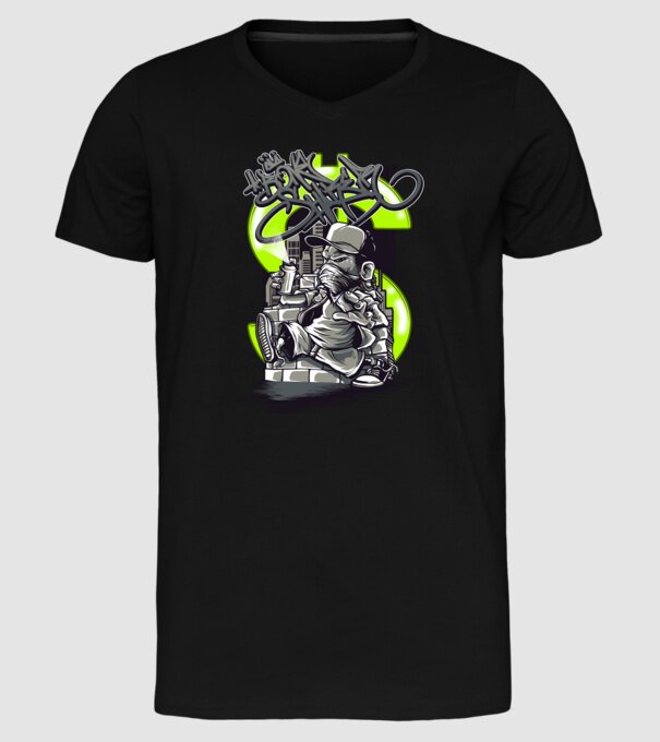 Graffiti model negru pe tricou