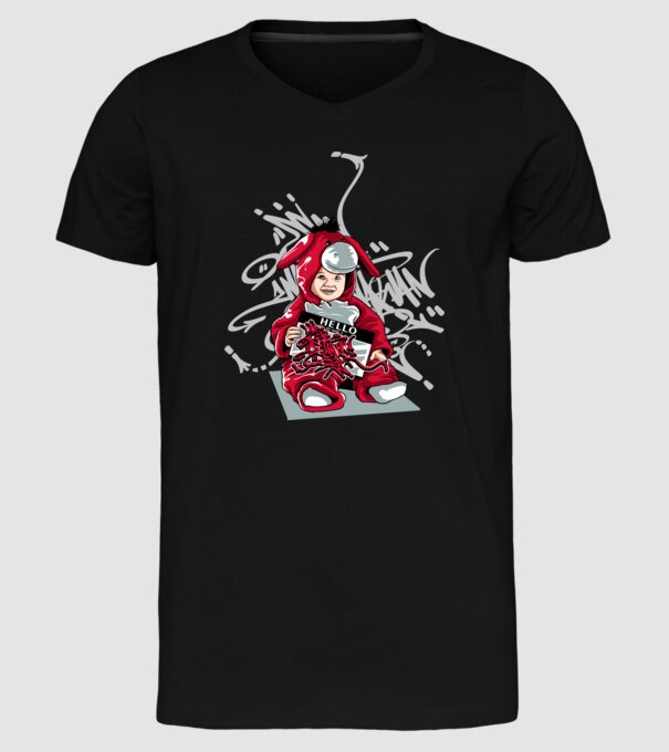 Graffiti model negru pe tricou