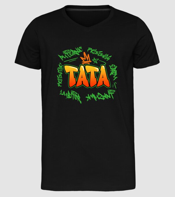 Graffiti tata model negru pe tricou