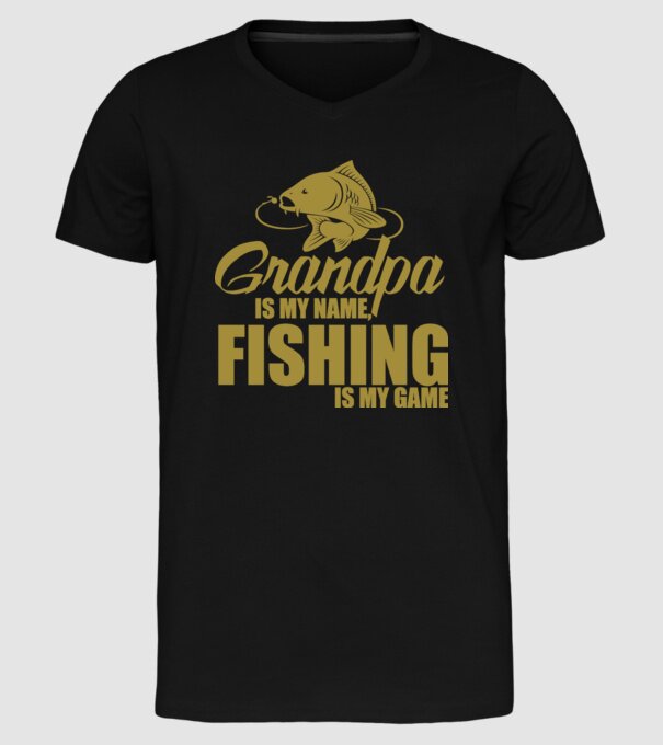 Grandpa is my name model negru pe tricou