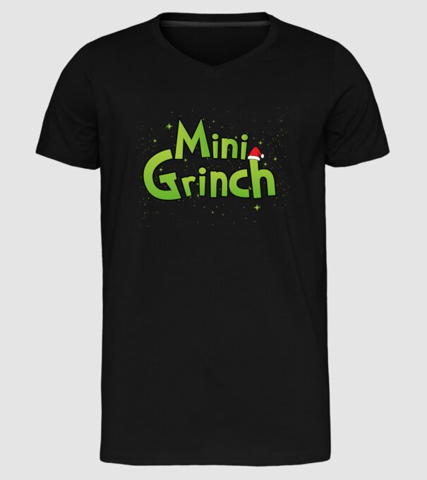 Grinch Family Mini Grinch model negru pe tricou