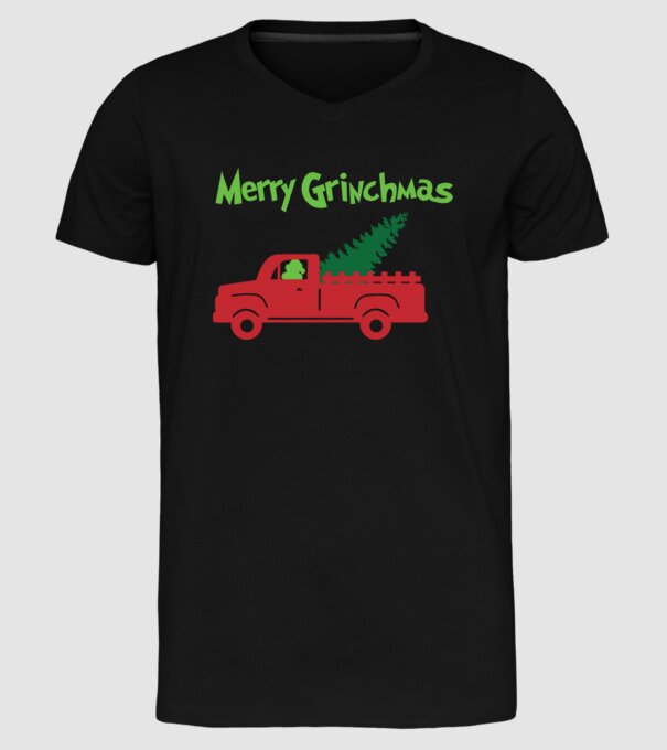 Grinchmas truck model negru pe tricou