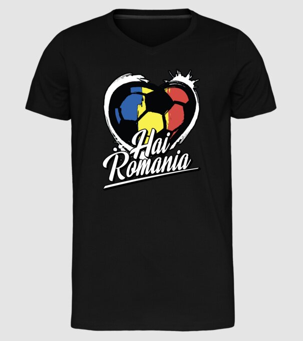 Hai romania heart model negru pe tricou