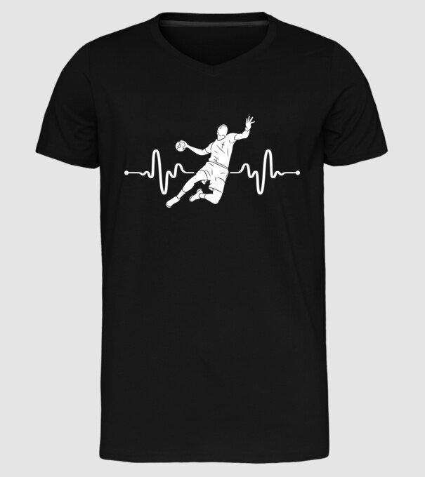 handball heartbeat model negru pe tricou