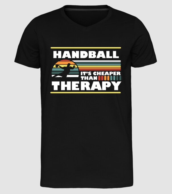 Handball therapy model negru pe tricou