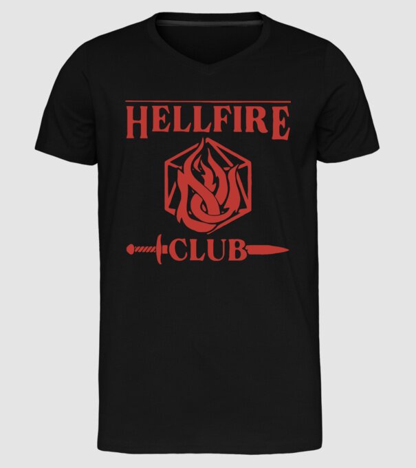 hellfire club 85 model negru pe tricou