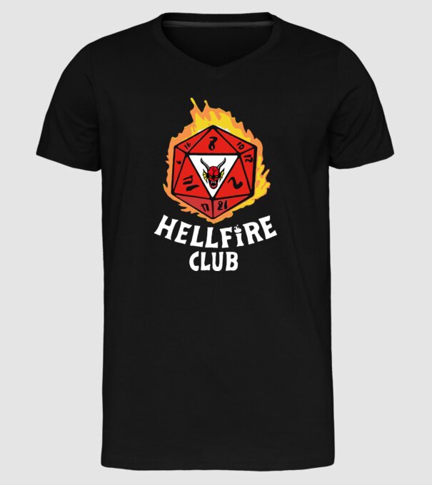 hellfire club roll dice model negru pe tricou