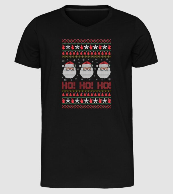 Ho-Ho-Ho model negru pe tricou