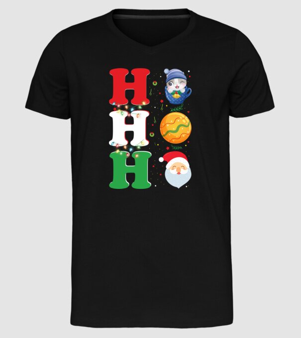 Ho-ho-ho christmas model negru pe tricou