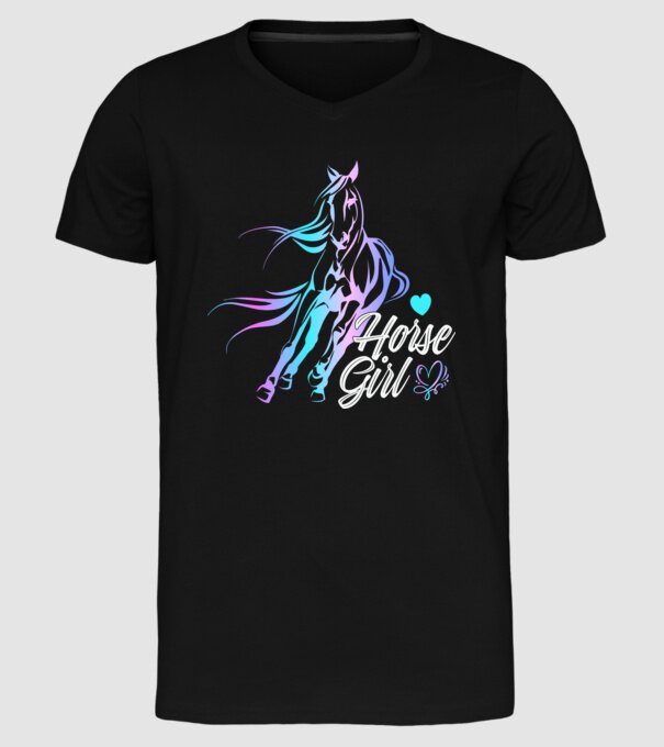 Horse girl 2 model negru pe tricou