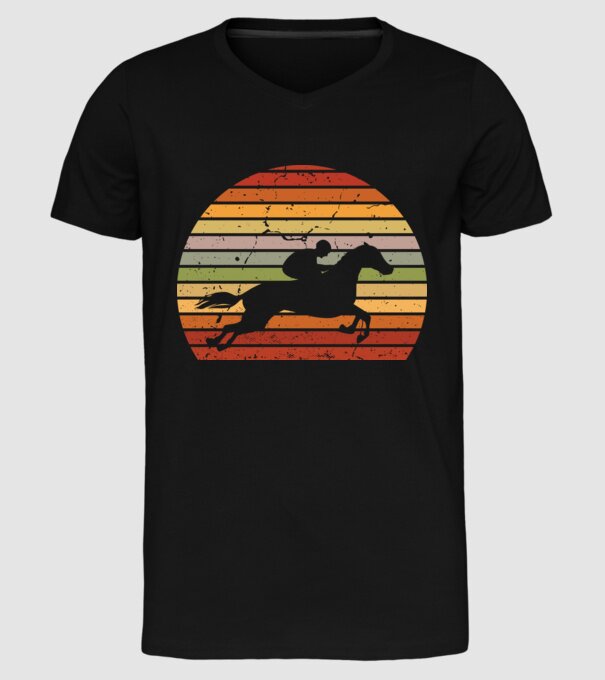 horse race model negru pe tricou