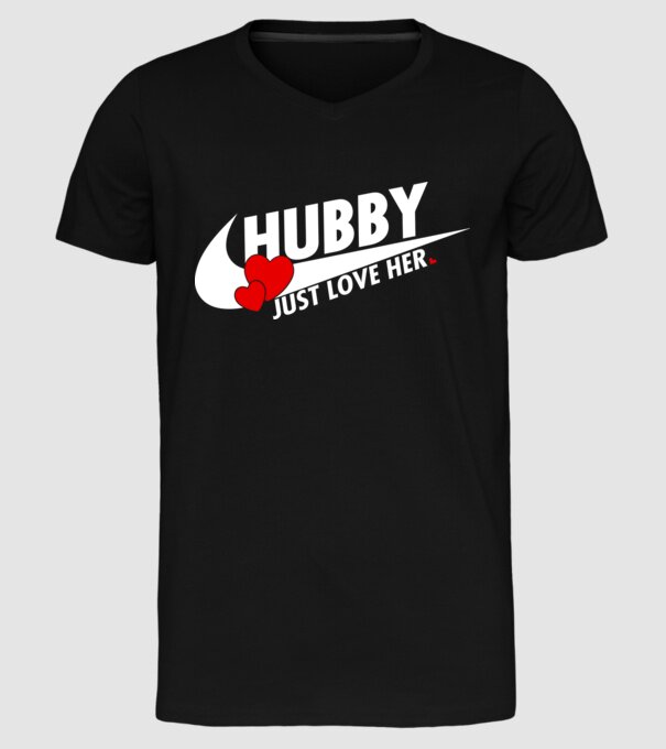 Hubby Just love her alb model negru pe tricou
