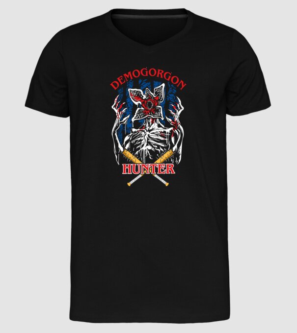 Demogorgon hunter model negru pe tricou