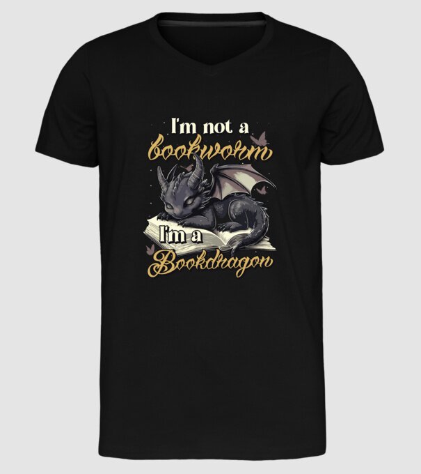 I am not a bookworm i am a bookdragon model negru pe tricou