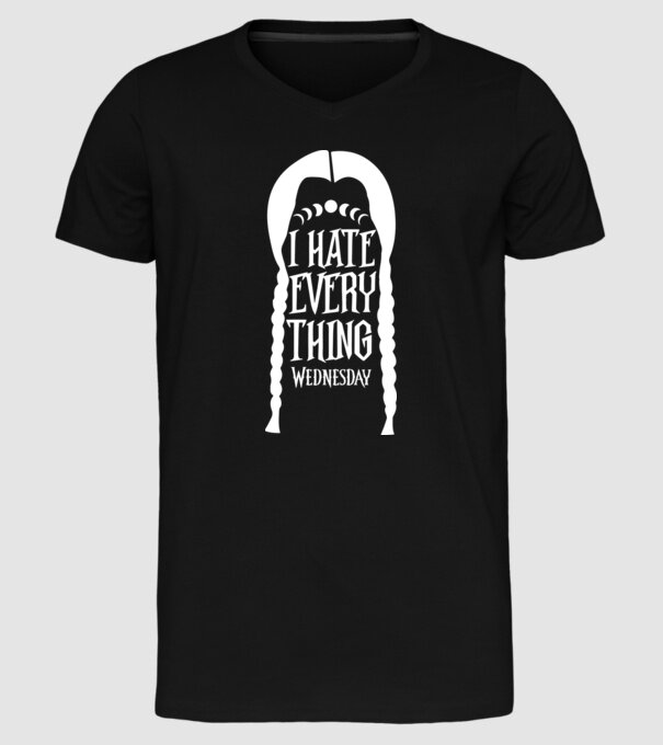 I hate everything model negru pe tricou