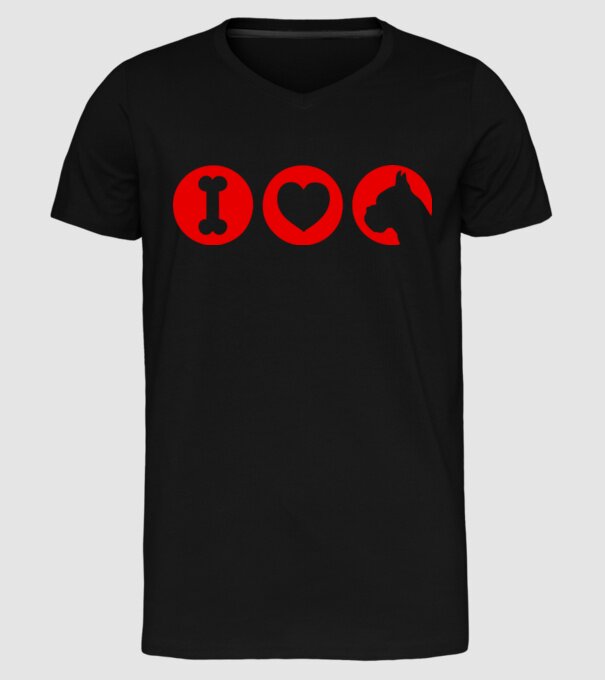 I Love Boxer model negru pe tricou