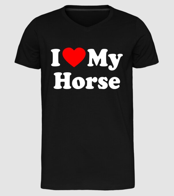 i ove my horse model negru pe tricou