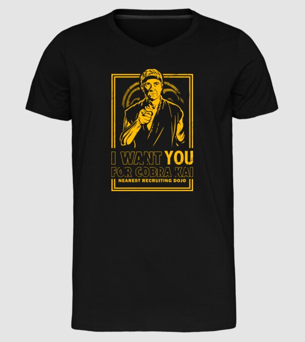 I want you cobra kai model negru pe tricou