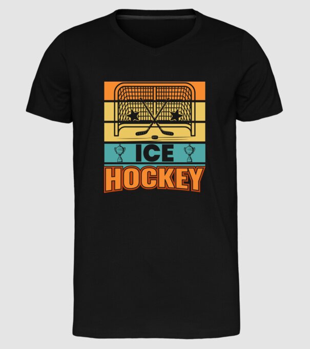 Ice Hockey model negru pe tricou