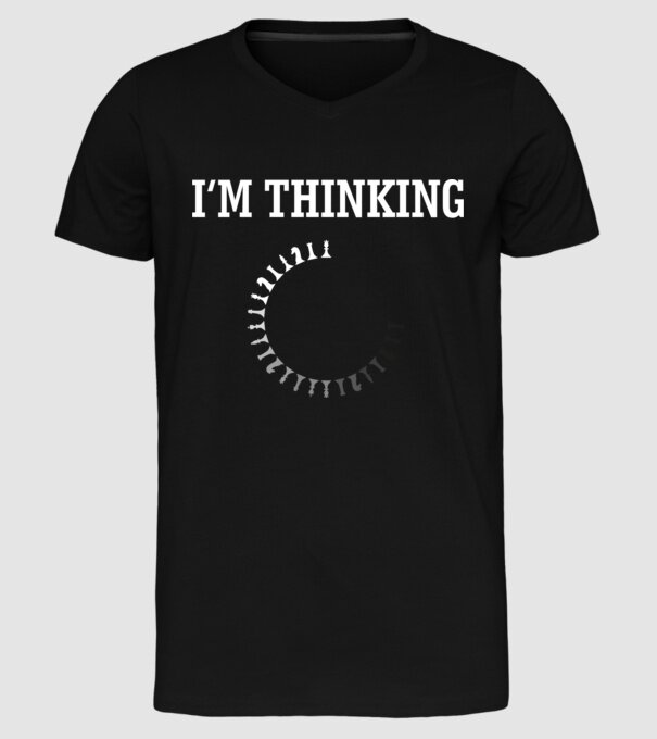 Im thinking model negru pe tricou