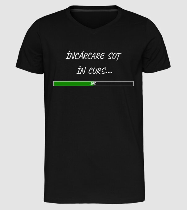 încărcare soț în curs model negru pe tricou