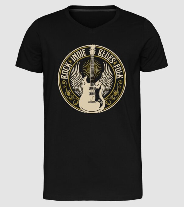 Indie rock model negru pe tricou