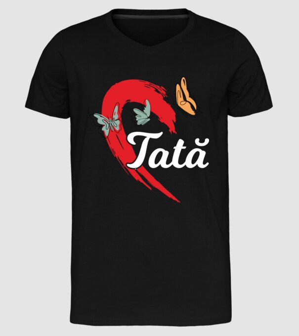 Tată model negru pe tricou