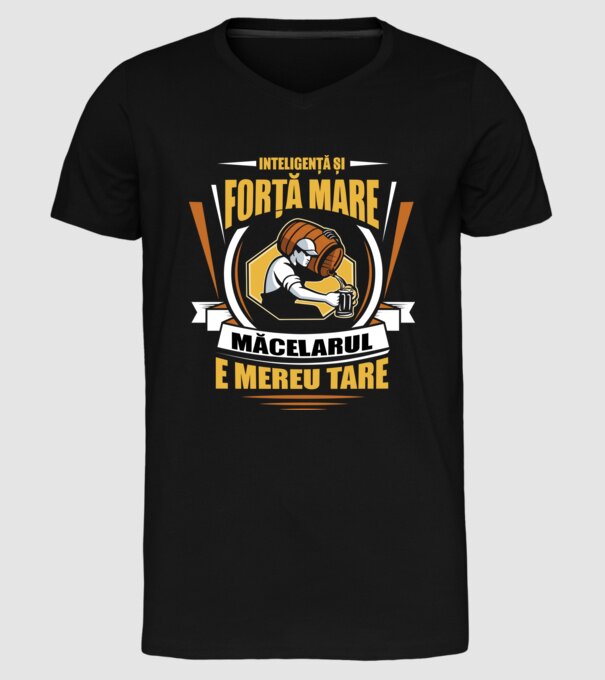 Inteligență și forță mare, barmanul e mereu tare model negru pe tricou