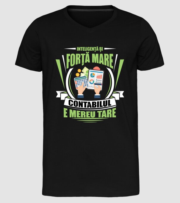 Inteligență și forță mare, contabilul e mereu tare model negru pe tricou