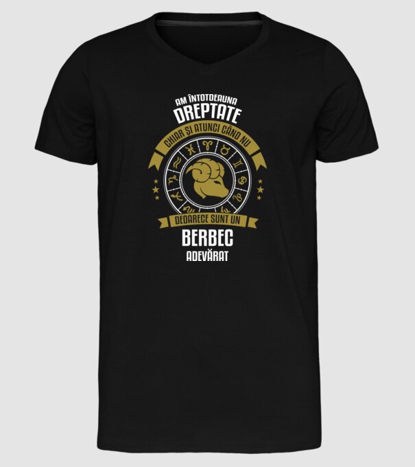 Întotdeauna am dreptate. Chiar și atunci, când nu am, deoarece sunt din berbec. model negru pe tricou