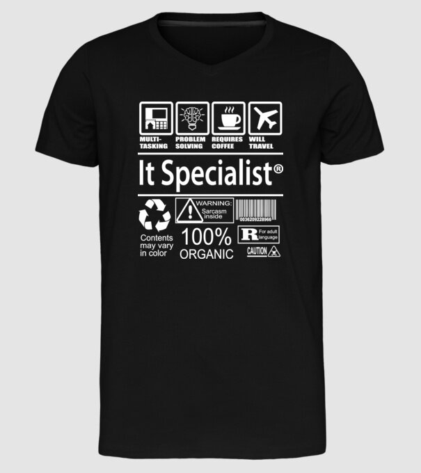 IT specialist model negru pe tricou