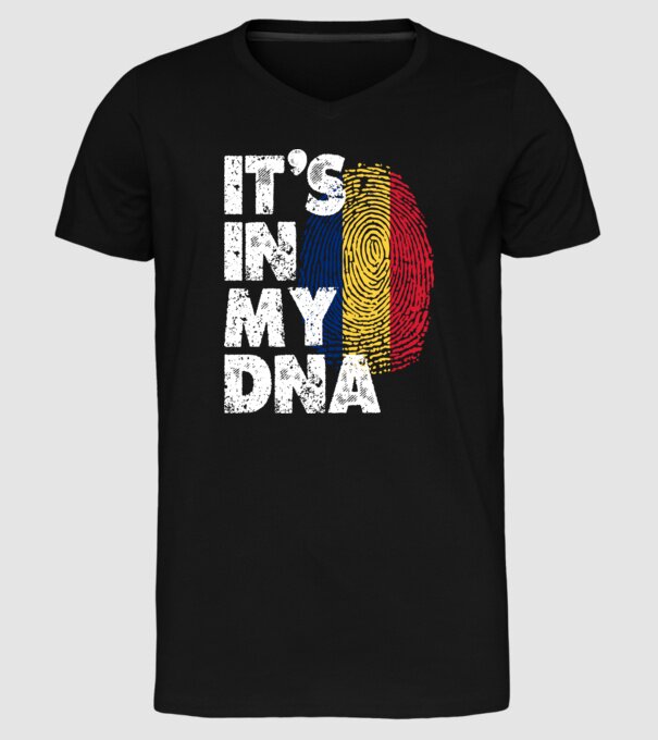 its in my dna model negru pe tricou