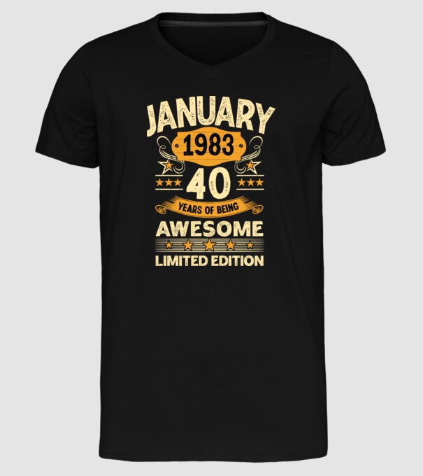 January 1983 40 years of being limited edition model negru pe tricou