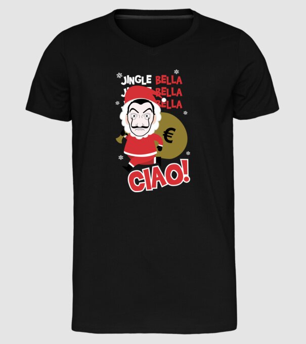 jingle bella christmas la casa de papel model negru pe tricou