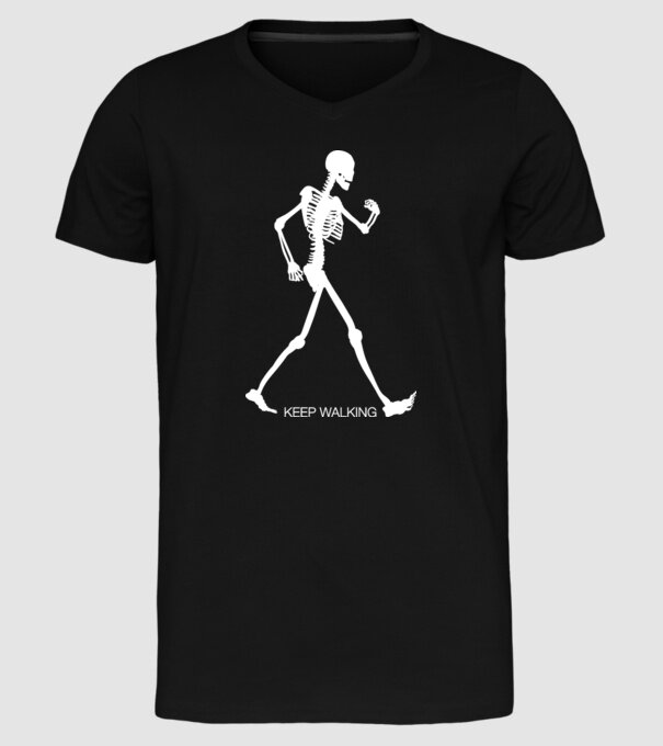 Keep Walking model negru pe tricou